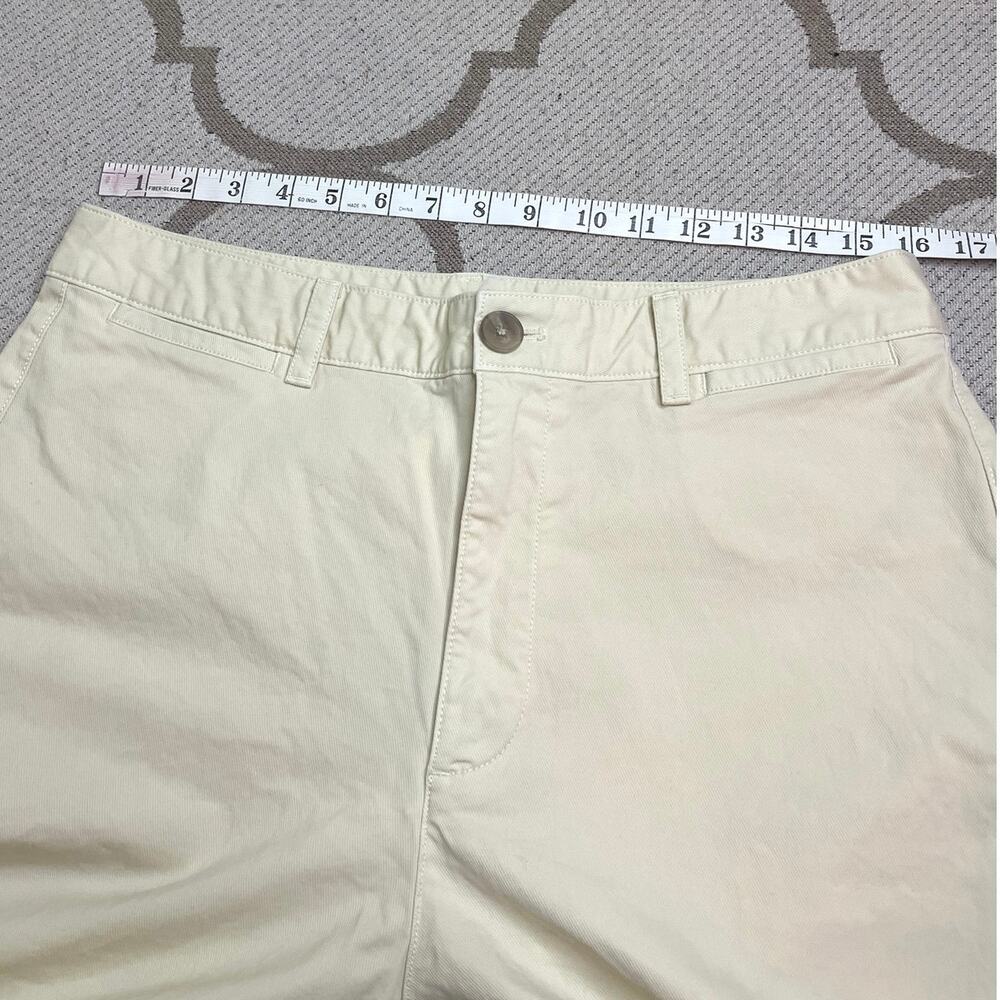 GAP High Rise Stride Ankle Pants Light Cream Straight Wide Leg Stretch, Size 14 - Picture 4 of 11